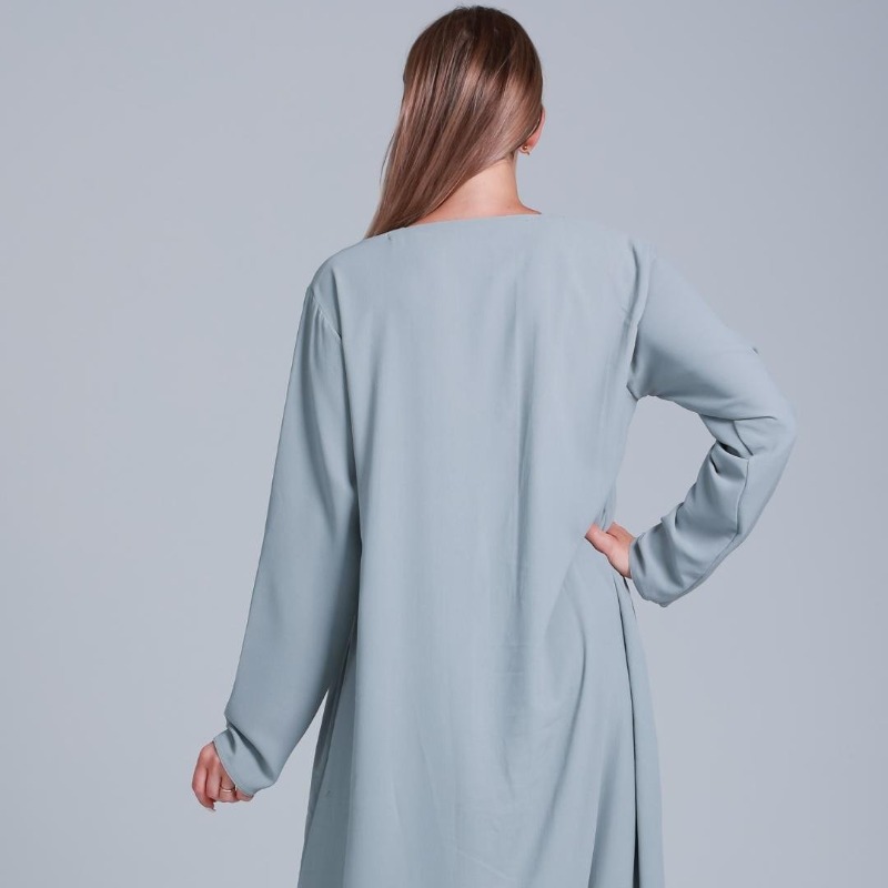 Simple Abaya In Chrome Grey