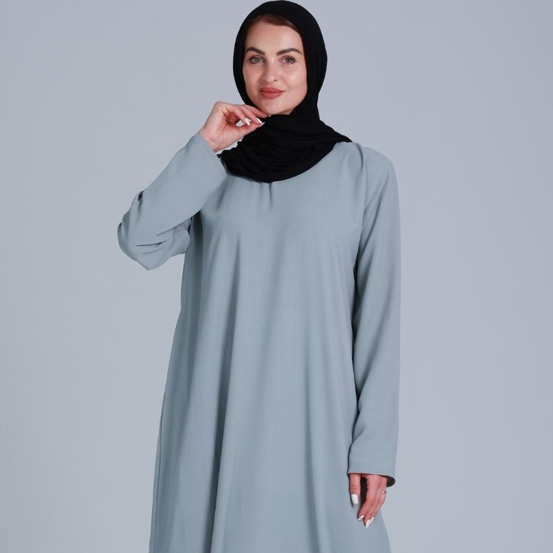 Simple Abaya In Chrome Grey