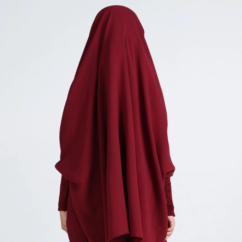 Kids Jilbab With Skirt And Khimar In Maroon