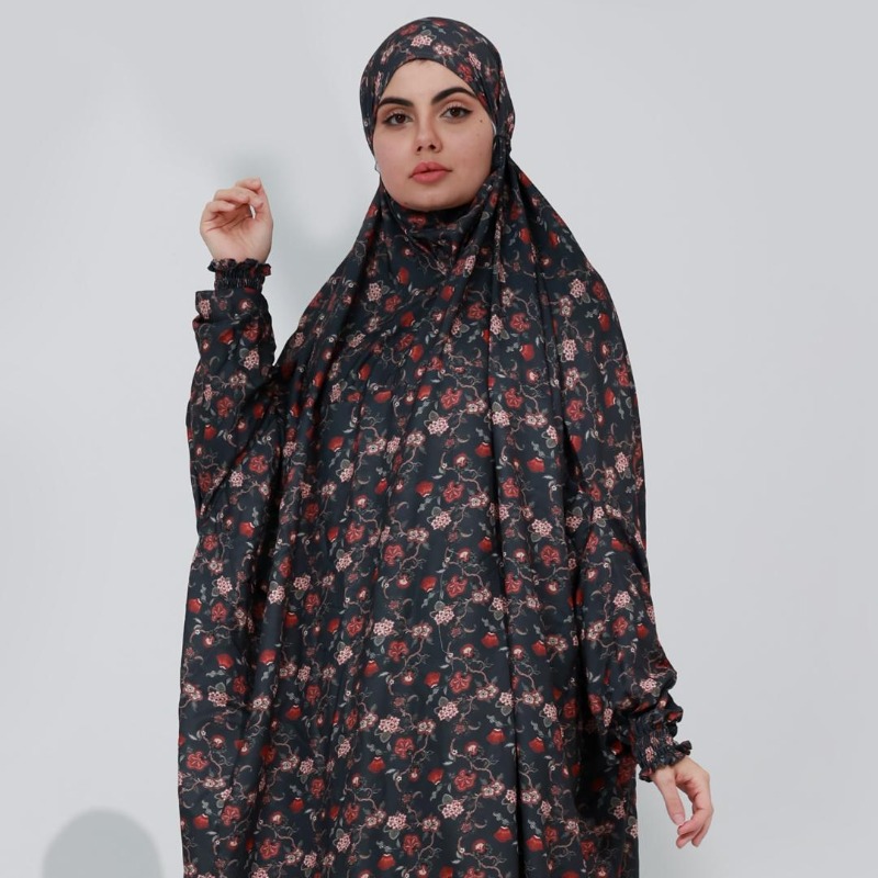 Classic Floral Print Prayer Dress