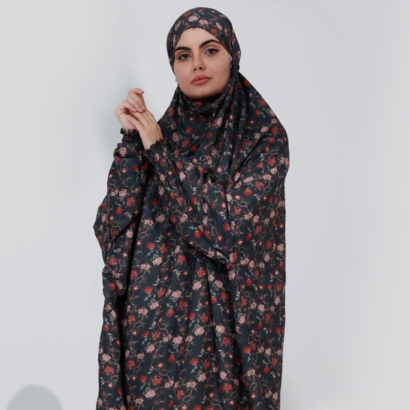 Classic Floral Print Prayer Dress