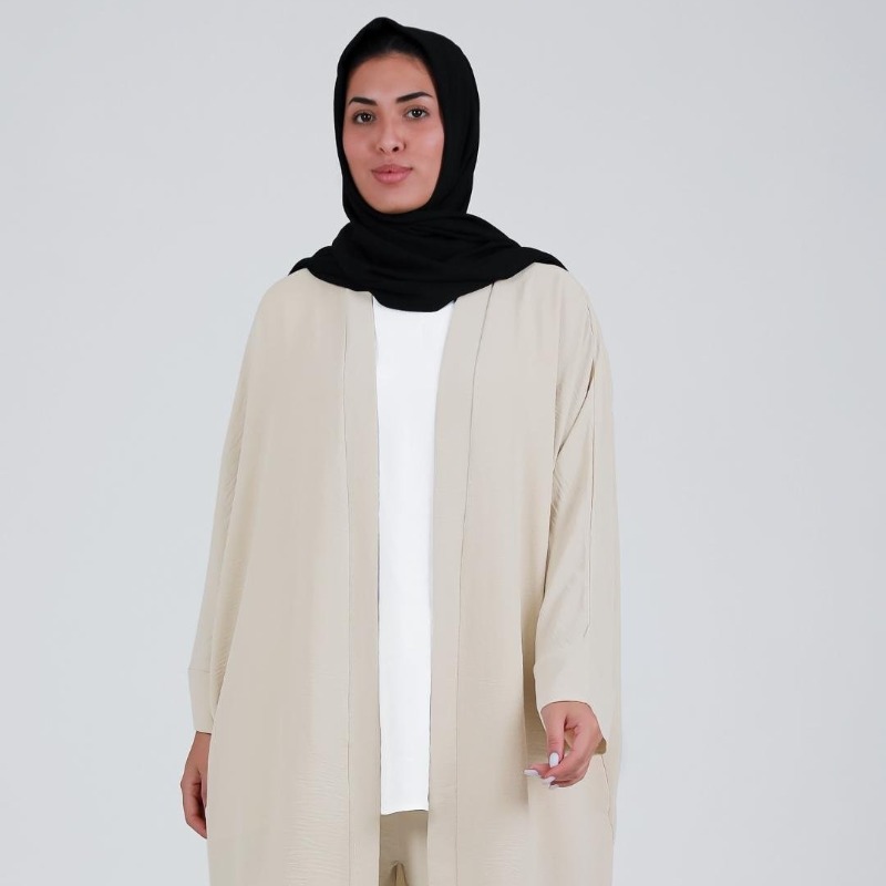 Kurti Set with a Shrug in Cream