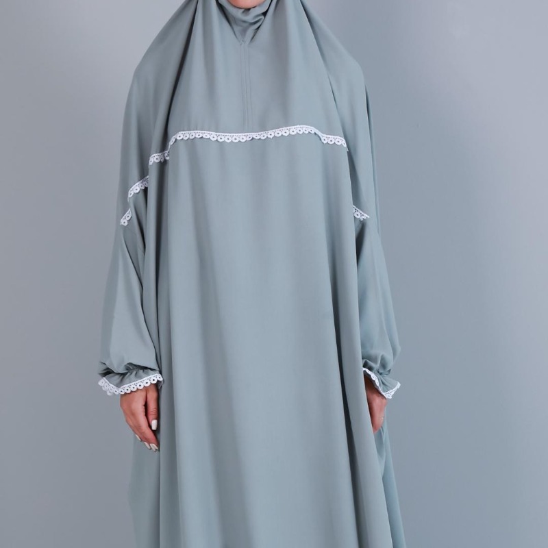Premium Islamic Prayer Dress In Chrome Grey