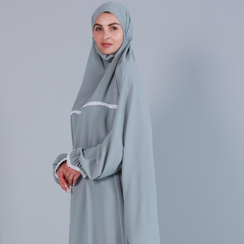 Premium Islamic Prayer Dress In Chrome Grey